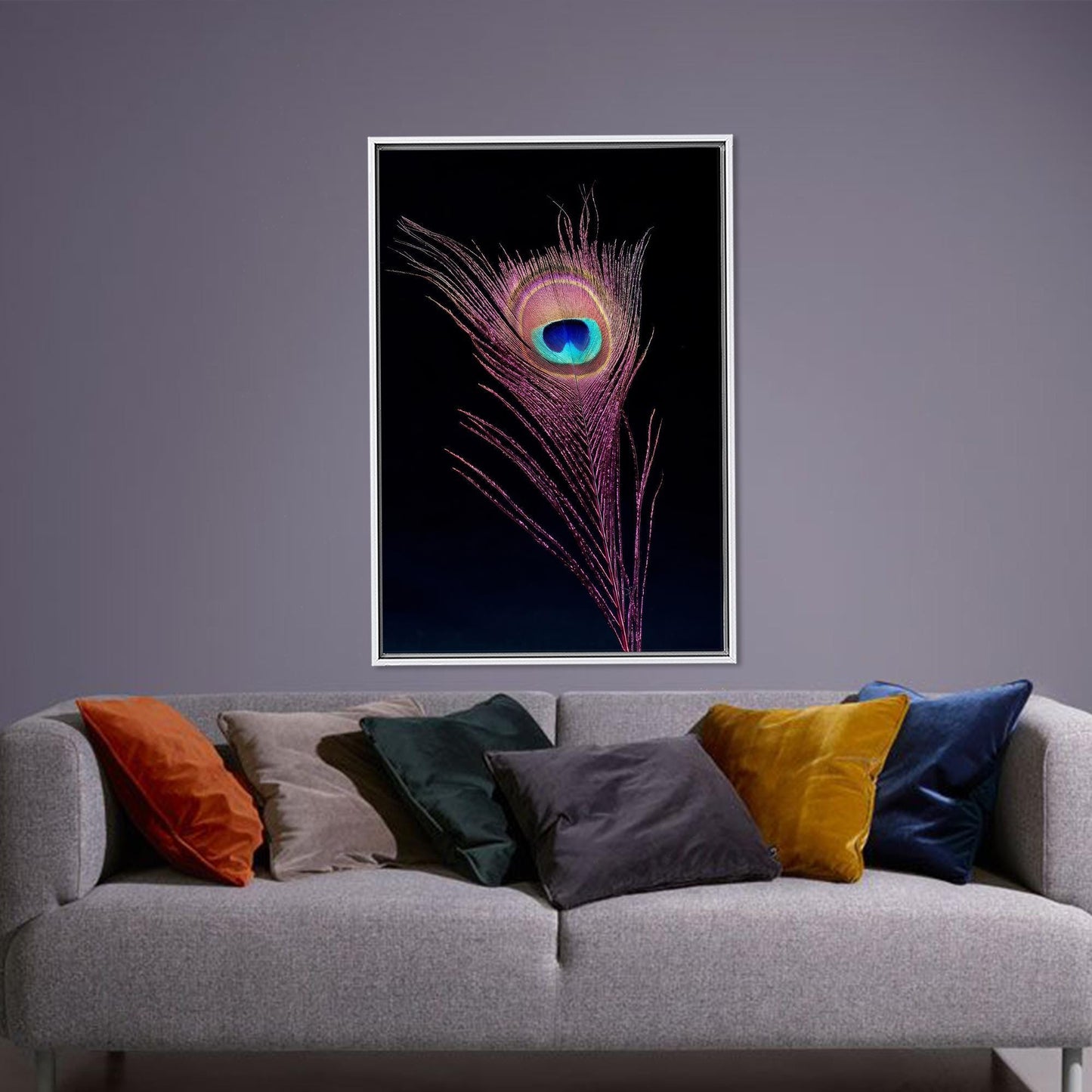 Purple Peacock Feather Canvas Print