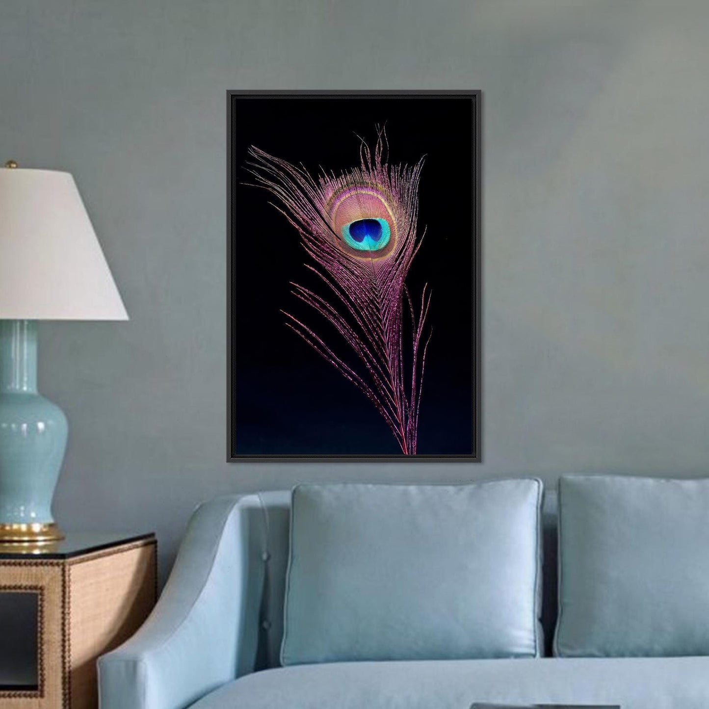Purple Peacock Feather Canvas Print