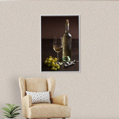 Corkscrew Wine and Grapes Table Canvas Print
