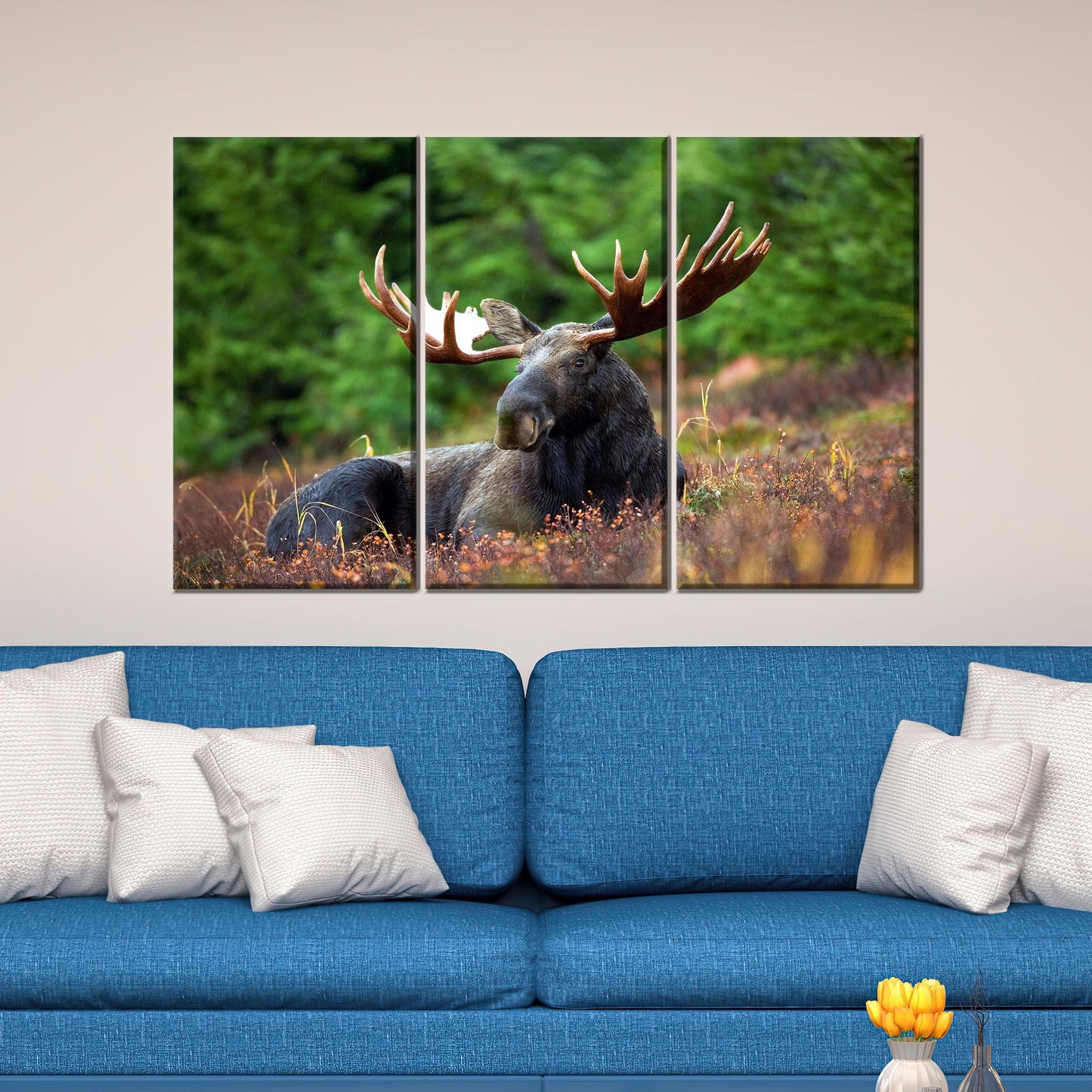 Bohemian Tree Floating 3D Horn Canvas Print