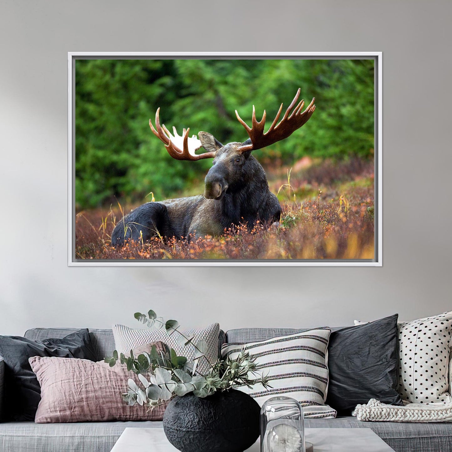 Bohemian Tree Floating 3D Horn Canvas Print