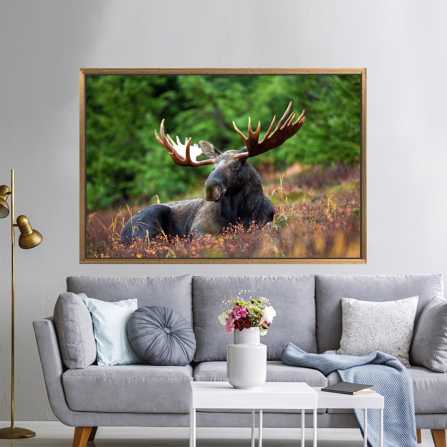 Bohemian Tree Floating 3D Horn Canvas Print