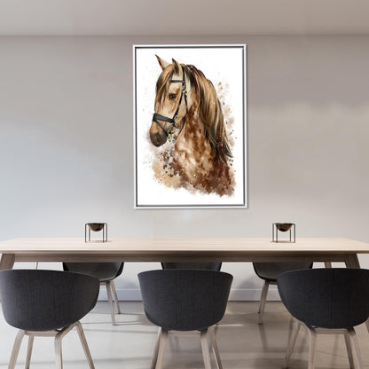 Brown Horse Art Canvas Print, Personalized Baby Boy Gift, Coastal Animal Wall Art, Office Decor
