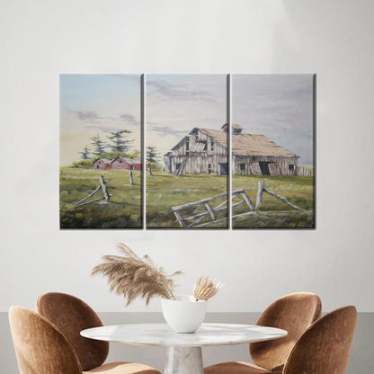 Boho Farm Landscape Canvas Print