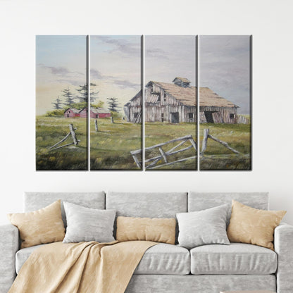 Boho Farm Landscape Canvas Print