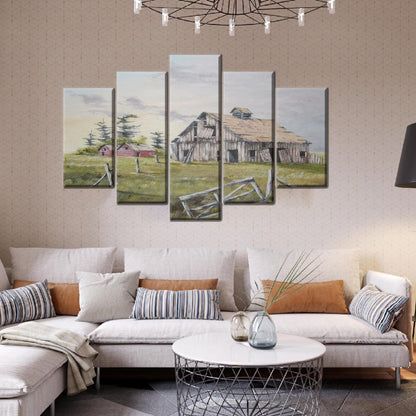 Boho Farm Landscape Canvas Print