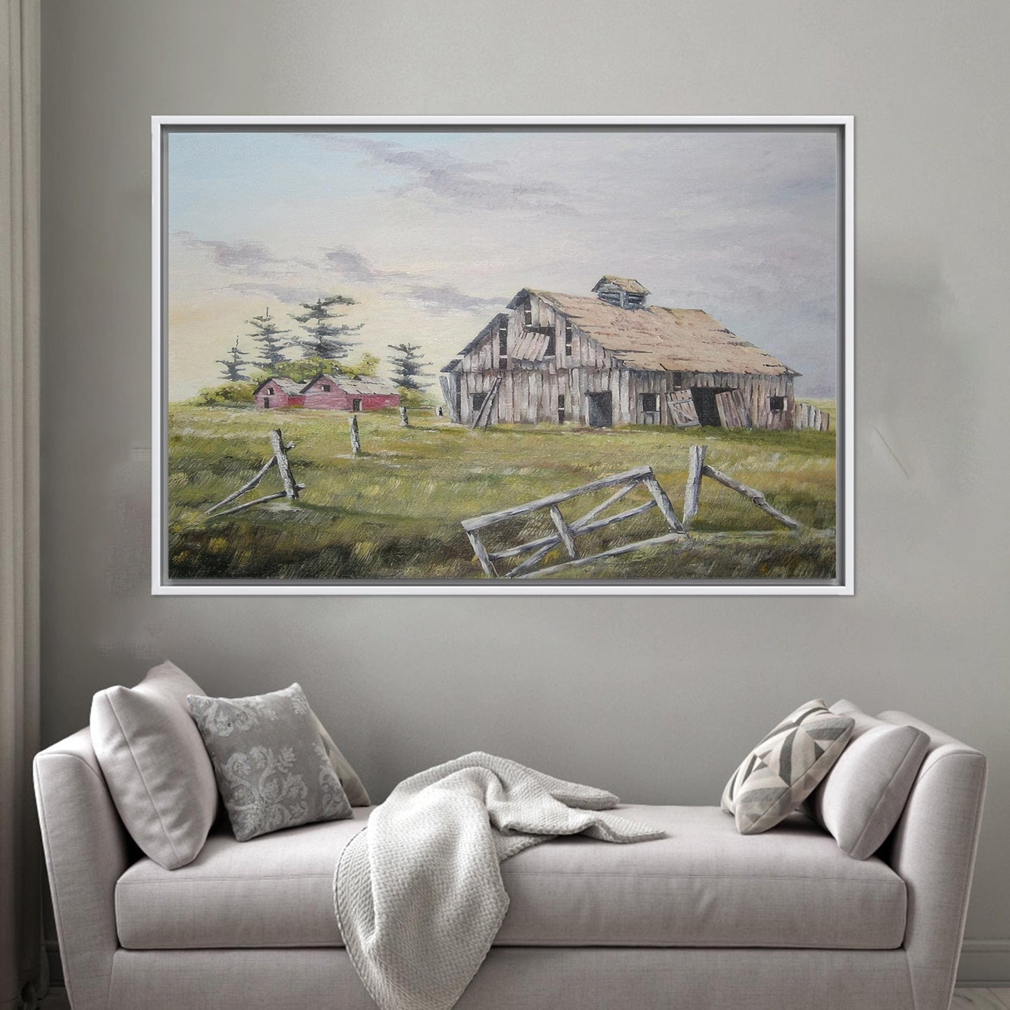 Boho Farm Landscape Canvas Print