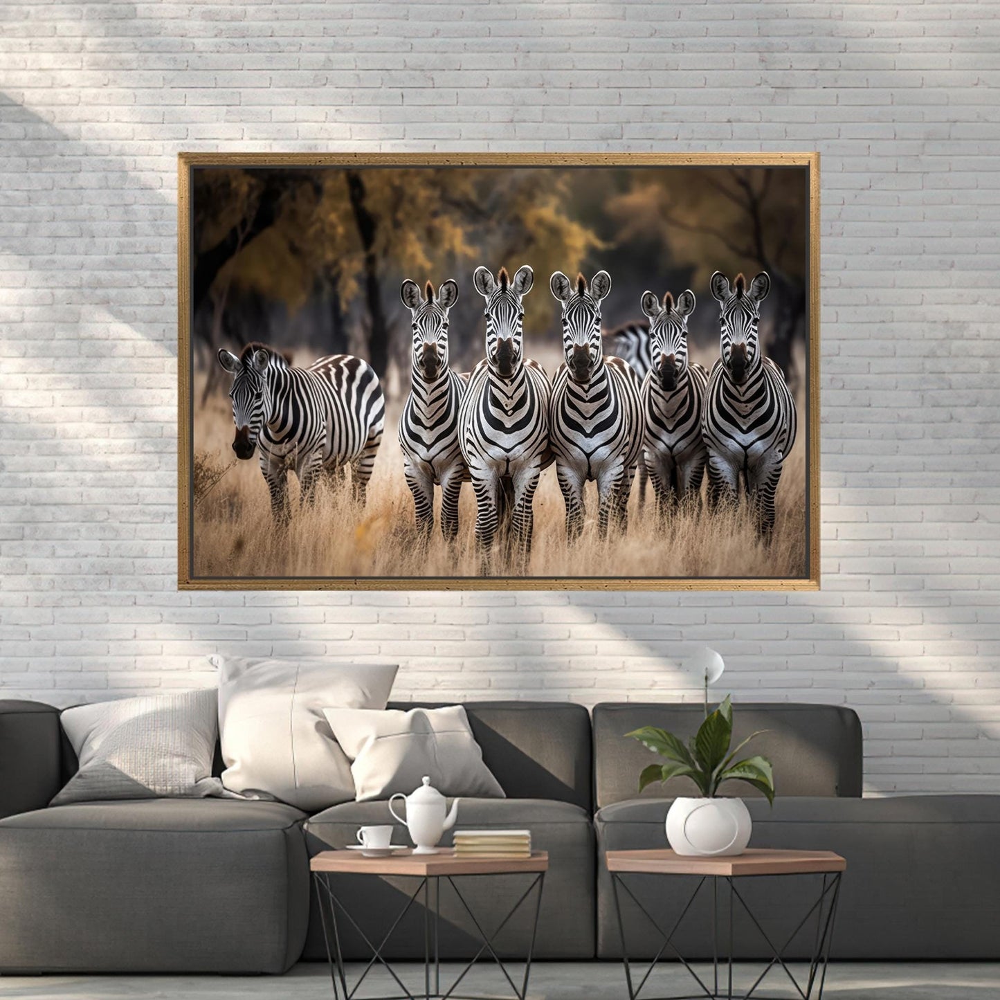 Zebra Forest Animal Poster Canvas Print - Minimalist Wild Canvas Art for Home Decoration