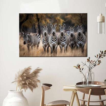 Zebra Forest Animal Poster Canvas Print - Minimalist Wild Canvas Art for Home Decoration