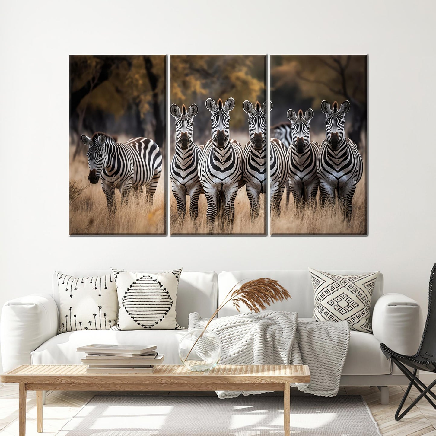 Zebra Forest Animal Poster Canvas Print - Minimalist Wild Canvas Art for Home Decoration
