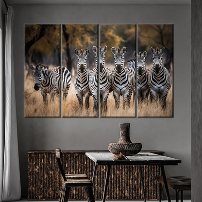 Zebra Forest Animal Poster Canvas Print - Minimalist Wild Canvas Art for Home Decoration