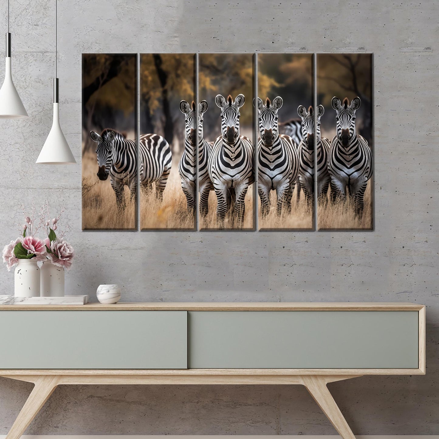 Zebra Forest Animal Poster Canvas Print - Minimalist Wild Canvas Art for Home Decoration