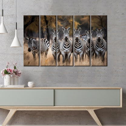 Zebra Forest Animal Poster Canvas Print - Minimalist Wild Canvas Art for Home Decoration