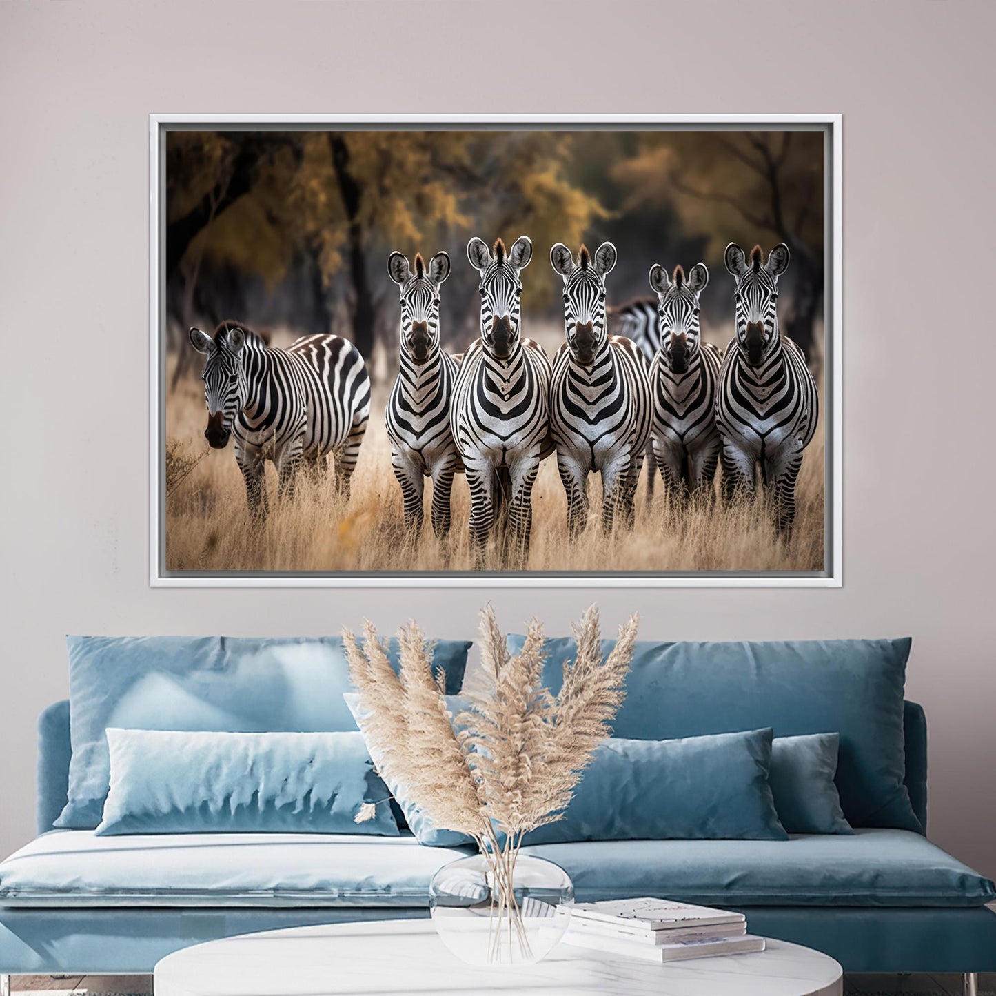 Zebra Forest Animal Poster Canvas Print - Minimalist Wild Canvas Art for Home Decoration