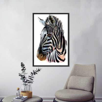 Zebra Lover Wall Hangings: Abstract Animal Wall Decor Canvas Print