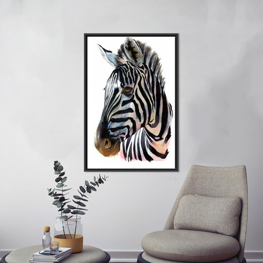Zebra Lover Wall Hangings: Abstract Animal Wall Decor Canvas Print