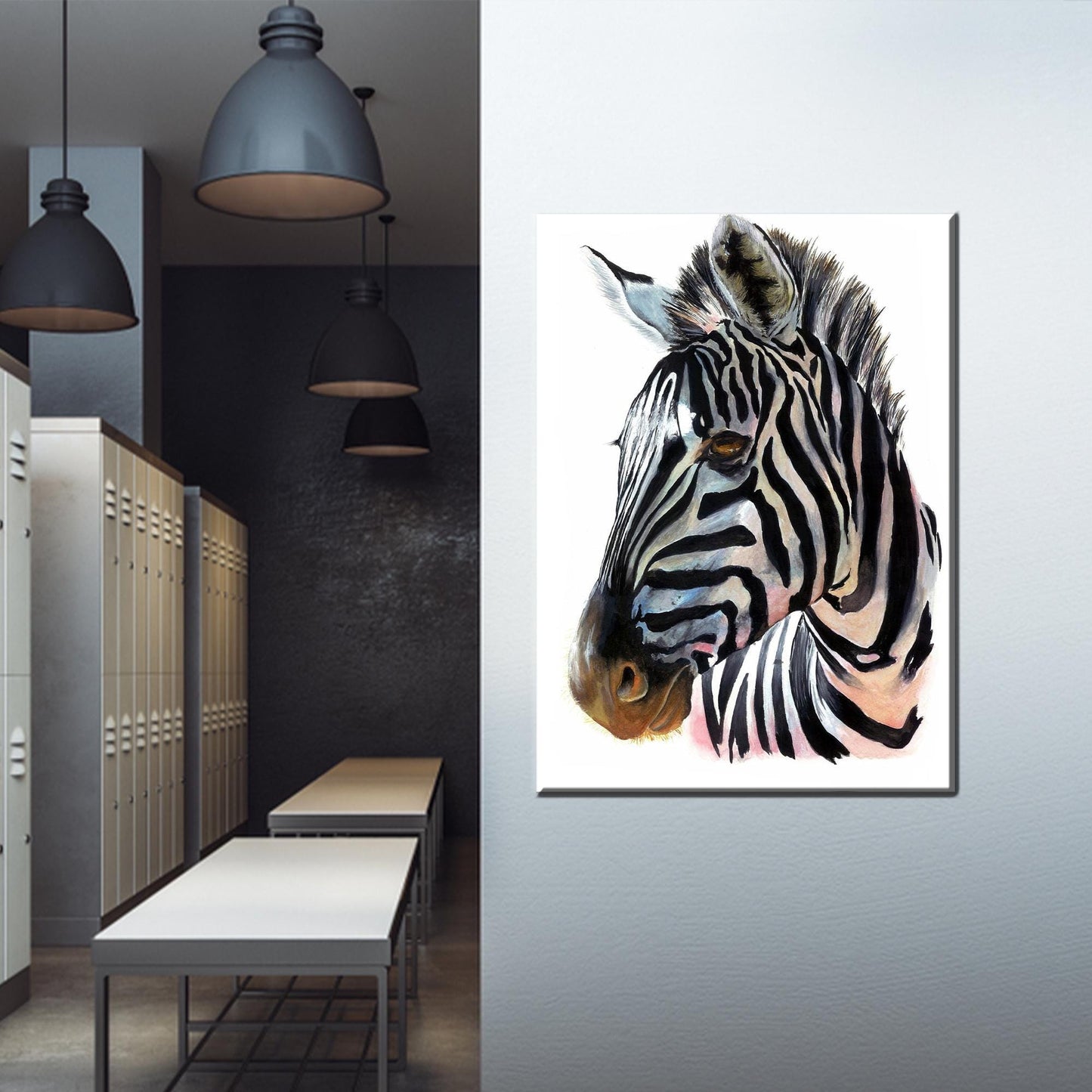 Zebra Lover Wall Hangings: Abstract Animal Wall Decor Canvas Print