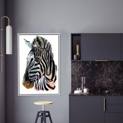 Zebra Lover Wall Hangings: Abstract Animal Wall Decor Canvas Print