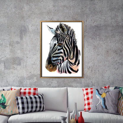 Zebra Lover Wall Hangings: Abstract Animal Wall Decor Canvas Print