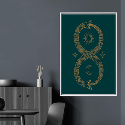 Modern Infinity 3D Canvas Wall Art - Twin Flame Decor, Ouroboros Poster, Personalized Gift for Him