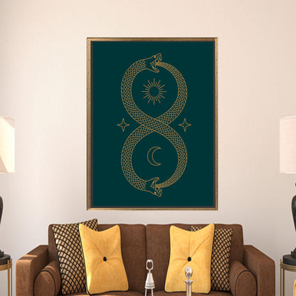 Modern Infinity 3D Canvas Wall Art - Twin Flame Decor, Ouroboros Poster, Personalized Gift for Him