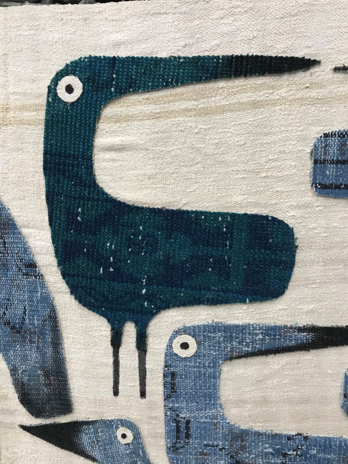 Wings and Weavings Bird's Portrait on Rug — full artwork view