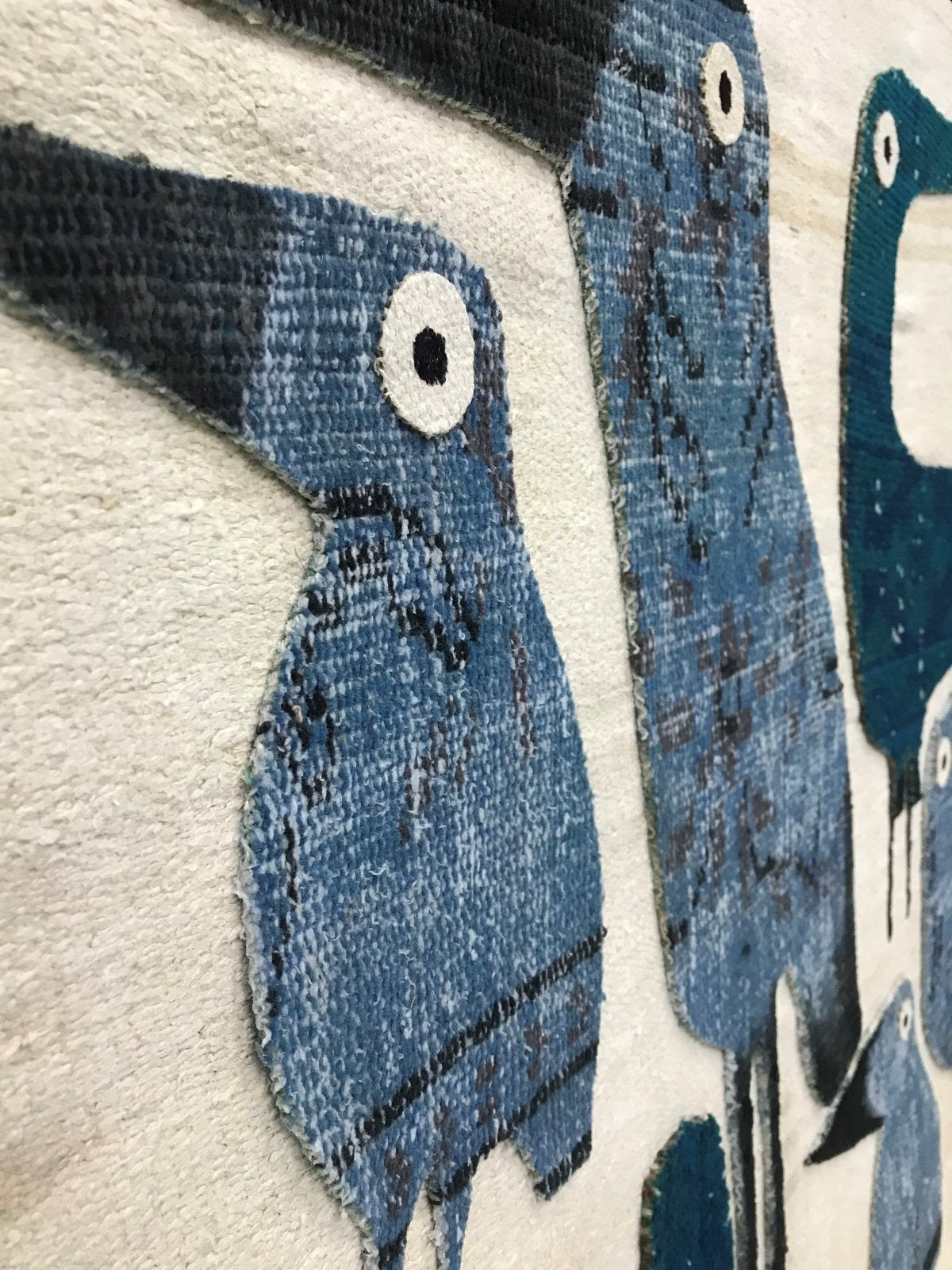 Wings and Weavings Bird's Portrait on Rug — artwork detail