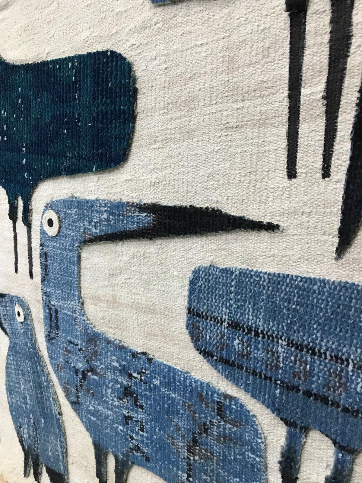 Wings and Weavings Bird's Portrait on Rug — artwork detail